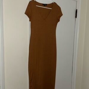 Elegant Brown Midi Dress